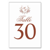 Burgundy Wedding Table Number Monogram Motif テーブルナンバー (裏面)
