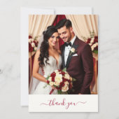 Burgundy Wedding Thank You Card サンキューカード (正面)