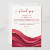 Burgundy Wedding Thank You Card サンキューカード (裏面)
