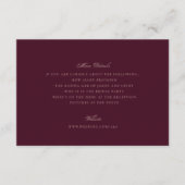 Burgundy Wedding Website Details エンクロージャーカード (正面)
