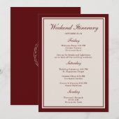 Burgundy Wedding Weekend Itinerary Card 招待状 (正面/裏面)
