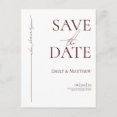 Burgundy Where Forever Begins Save The Date 案内ポストカード (正面)
