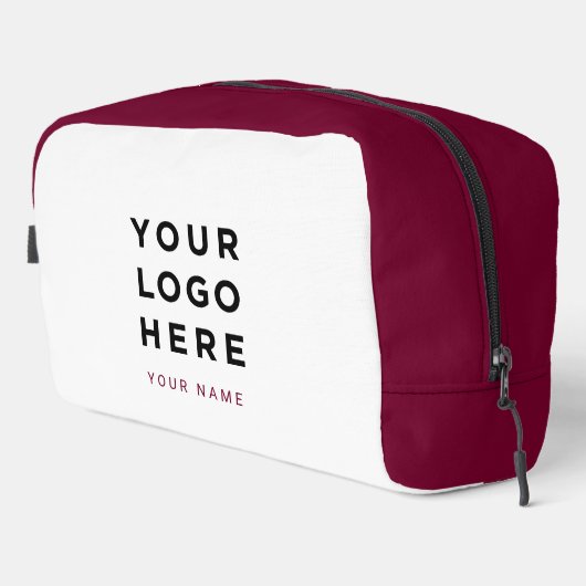 Burgundy White Business Logo Name Instagram Travel ドップキット (右コーナー)