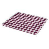 Burgundy White Checker Diamond Pattern カッティングボード (角)