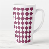 Burgundy White Checker Diamond Pattern カフェラテマグ (右)
