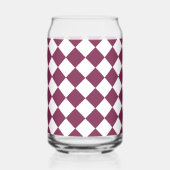 Burgundy White Checker Diamond Pattern ガラス缶 (裏面)
