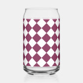 Burgundy White Checker Diamond Pattern ガラス缶 (左)