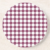 Burgundy White Checker Diamond Pattern コースター (正面)