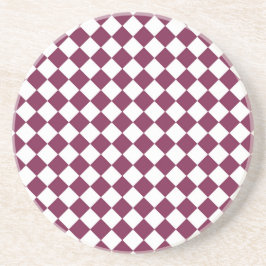 Burgundy White Checker Diamond Pattern コースター