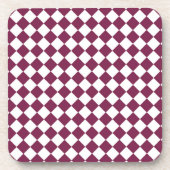 Burgundy White Checker Diamond Pattern コースター (正面)
