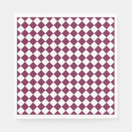 Burgundy White Checker Diamond Pattern スタンダードランチョンナプキン