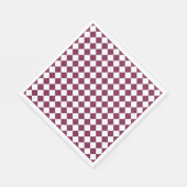 Burgundy White Checker Diamond Pattern スタンダードランチョンナプキン (角)