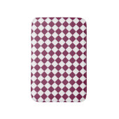 Burgundy White Checker Diamond Pattern バスマット (正面縦)