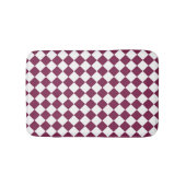 Burgundy White Checker Diamond Pattern バスマット (正面)