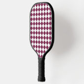 Burgundy White Checker Diamond Pattern ピックルボールラケット (左)