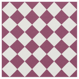 Burgundy White Checker Diamond Pattern ファブリック