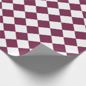 Burgundy White Checker Diamond Pattern ラッピングペーパー (角)