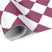 Burgundy White Checker Diamond Pattern ラッピングペーパー (ロールコーナー)