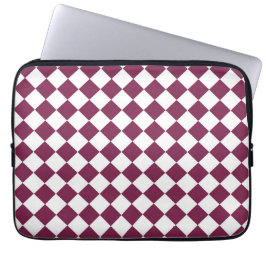 Burgundy White Checker Diamond Pattern ラップトップスリーブ