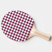 Burgundy White Checker Diamond Pattern 卓球ラケット (横)
