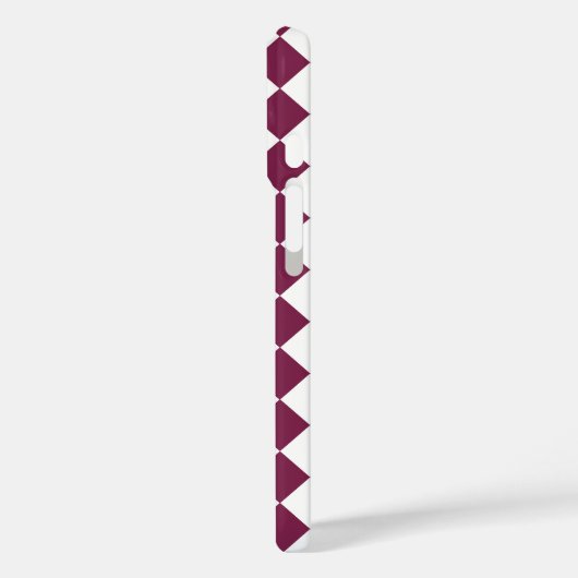 Burgundy White Checker Diamond Pattern Case-Mate iPhoneケース (裏面 / 左)