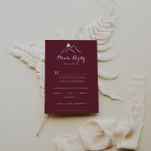 Burgundy White Mountainのメ結婚ニュー選択RSVP 出欠カード