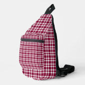 Burgundy White Plaid Pattern スリングバッグ (右コーナー)