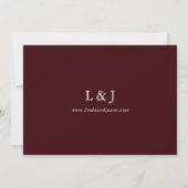 Burgundy White Roses Wedding Thank You Cards 招待状 (裏面)