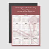 Burgundy White Salon Tools 2026 Calendar Magnet (正面/裏面)