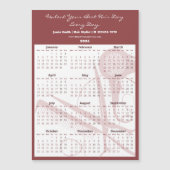 Burgundy White Salon Tools 2026 Calendar Magnet (正面)