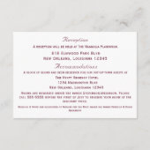 Burgundy & White Two Hearts Catholic Wedding  エンクロージャーカード (裏面)