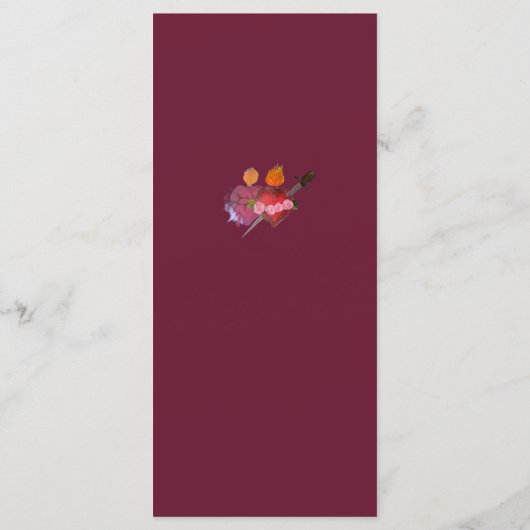 Burgundy & White Two Hearts Catholic Wedding メニュー (裏面)