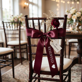Burgundy & White wedding Reserved サテンリボン