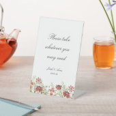 Burgundy Wildflowerでカスタマイズ可能なバスルームの看板 台座サイン (インサイチュ)