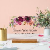 Burgundy Wildflower Floral  アクリルサイン (ウェディング)