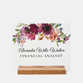 Burgundy Wildflower Floral  アクリルサイン