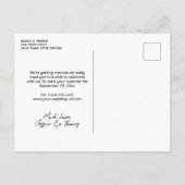 Burgundy Wildflowers Photo Wedding Save the Date 案内ポストカード (裏面)