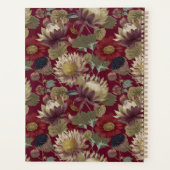 Burgundy William Morris Floral Elegant Monogram  プランナー手帳 (裏面)