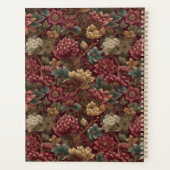 Burgundy William Morris Floral Elegant Monogram  プランナー手帳 (裏面)