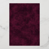 Burgundy Wine Art Deco Wedding 箔招待状 (裏面)