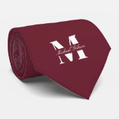 Burgundy Wine | Custom Monogram Wedding Groomsmen  ネクタイ (ロール)
