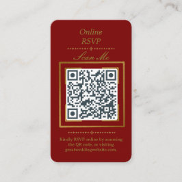 Burgundy Wine | Photo Online RSVP QR Code Wedding  エンクロージャーカード