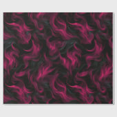 Burgundy Wine Smoke Flow Black Abstract Pattern ラッピングペーパー (フラット)