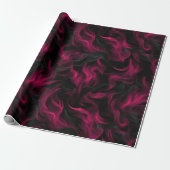 Burgundy Wine Smoke Flow Black Abstract Pattern ラッピングペーパー (アンロールド)