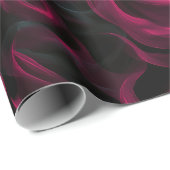 Burgundy Wine Smoke Flow Black Abstract Pattern ラッピングペーパー (ロールコーナー)