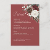 Burgundy Winter Floral Wedding Details, Infomation エンクロージャーカード (正面)
