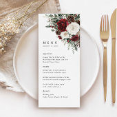 Burgundy Winter Floral Wedding Reception Menu メニュー