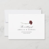 Burgundy Winter Floral Wedding RSVP Card (裏面)