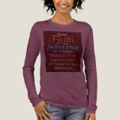 Burgundy Women's Hebrews Faith Quote トライブレンドＴシャツ (正面)