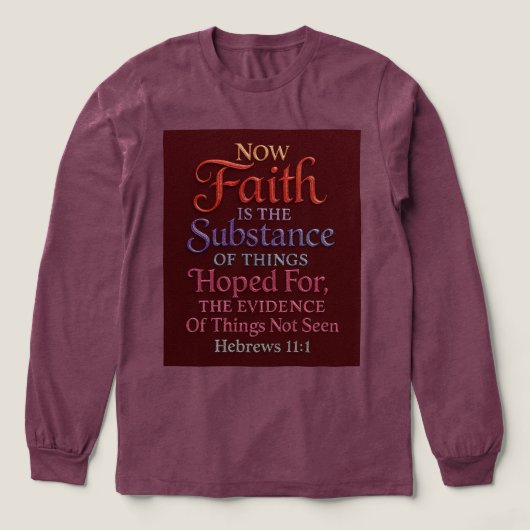 Burgundy Women's Hebrews Faith Quote トライブレンドＴシャツ (デザイン正面)